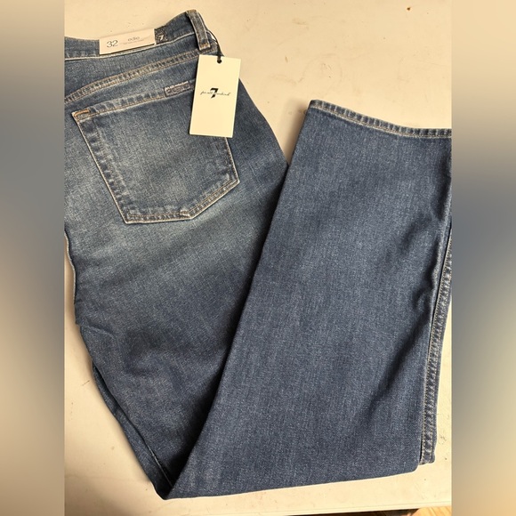 7 for All Mankind Sz 32 Edie High Waist Crop Straight Jeans BRAND NEW w/ tags